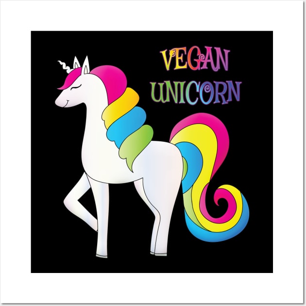 Vegan Unicorn Wall Art by sparklefruit